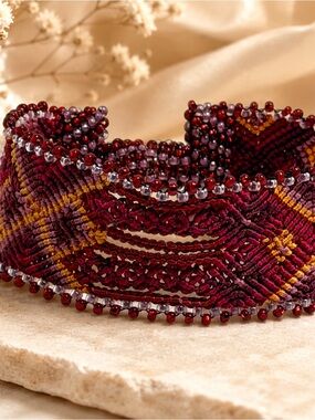 Handwoven Guatemalan Beaded Cuff Bracelet